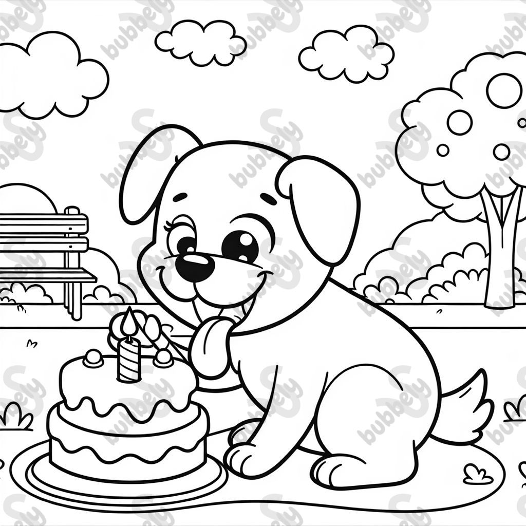 Dog eating cake Dog eating cake