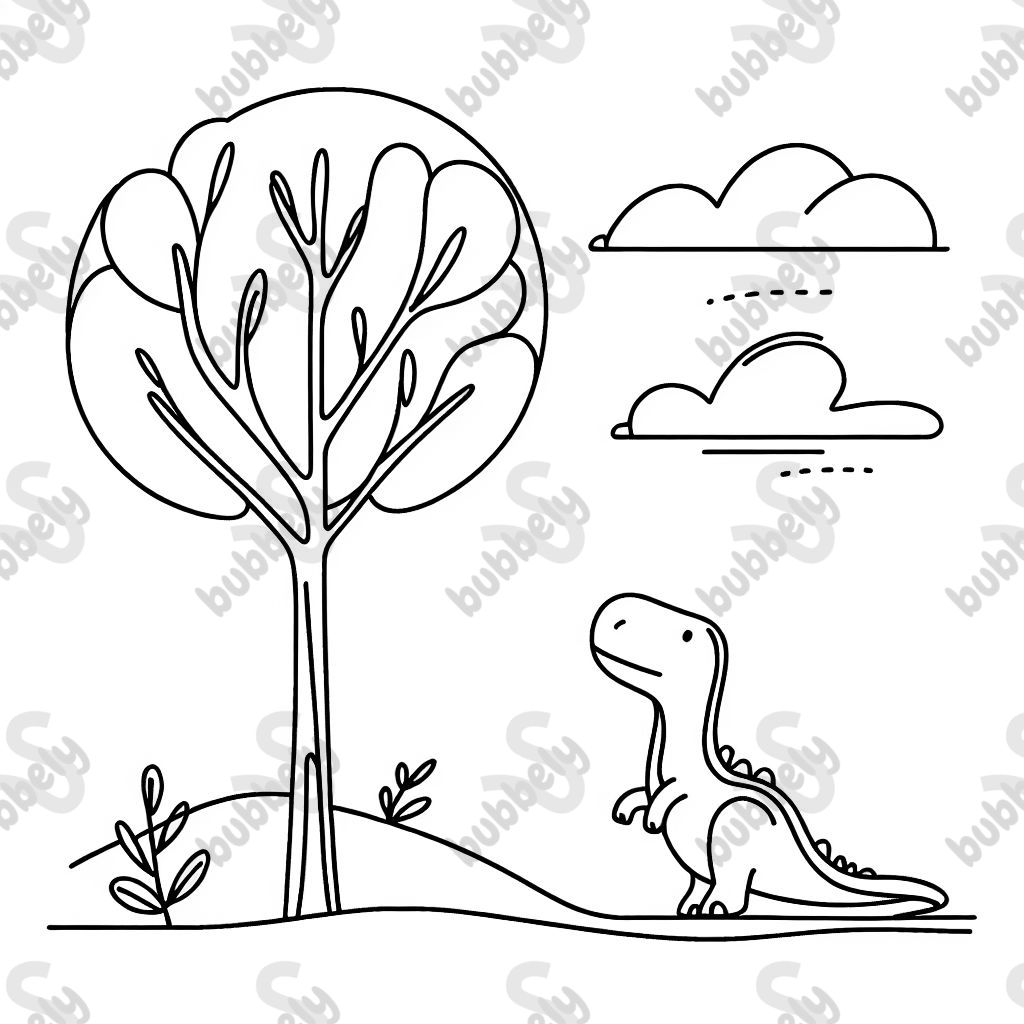 A dinosaur in a tree