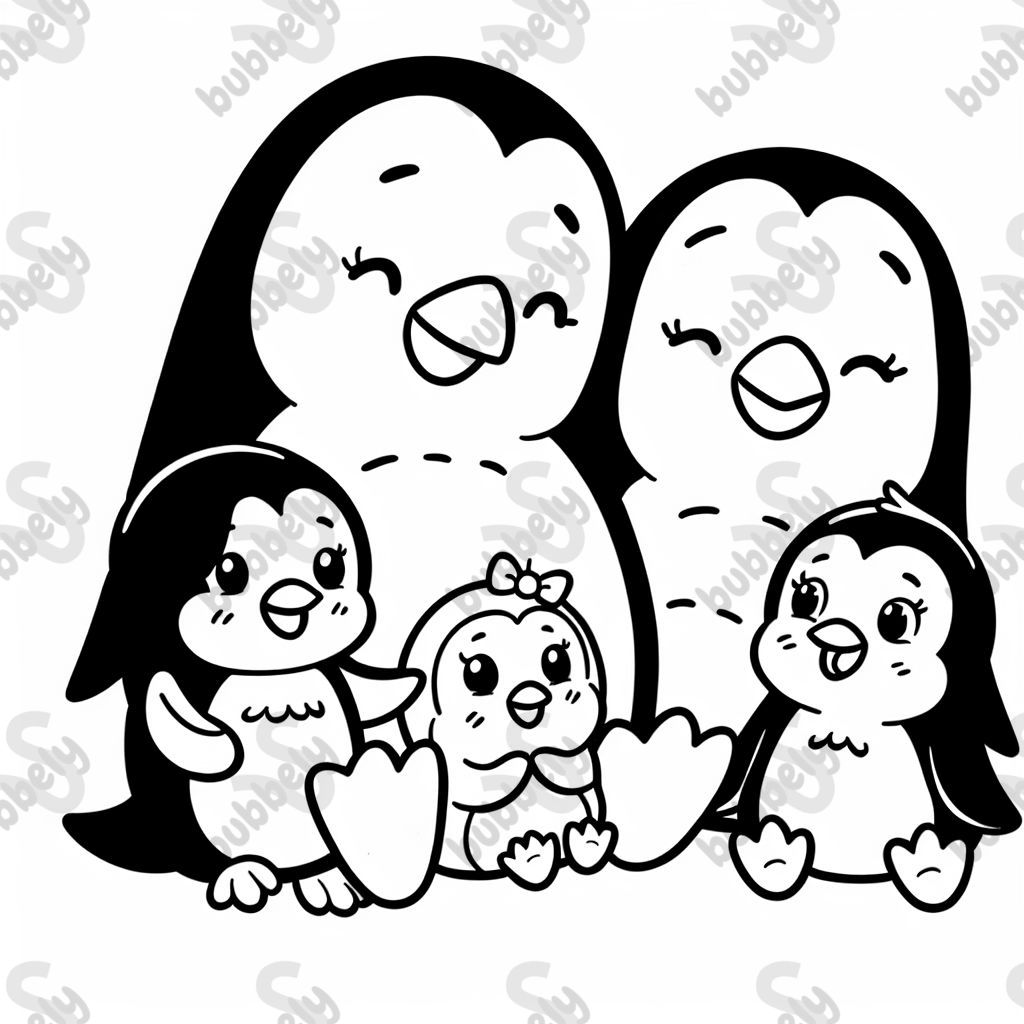 a penguin  family if 5