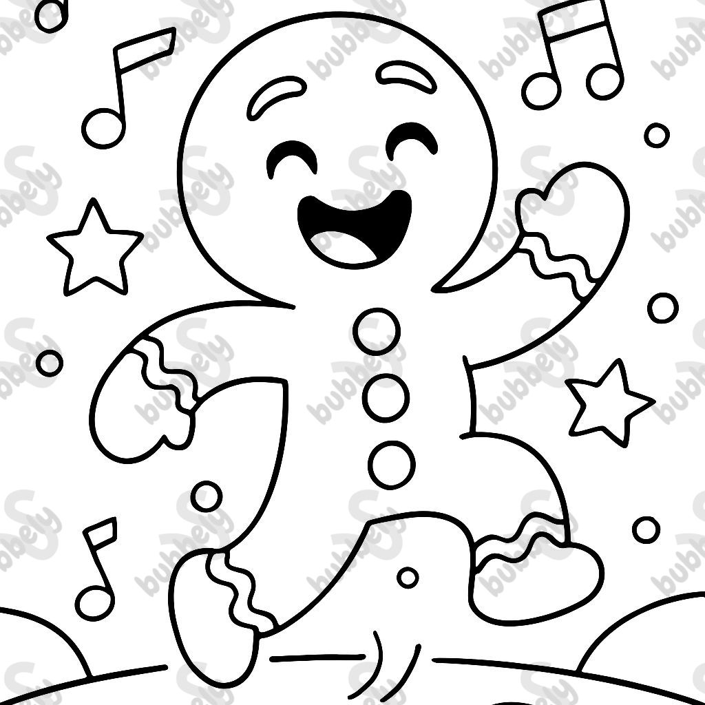 a dancing gingerbread man