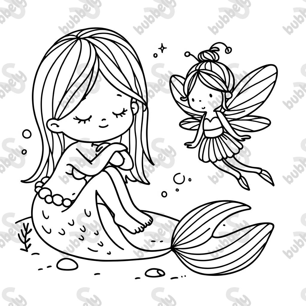 une sirène avec une fée une sirène avec une fée