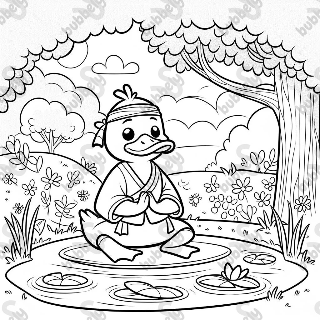 Duck character empowerment and motivation with mindfulness