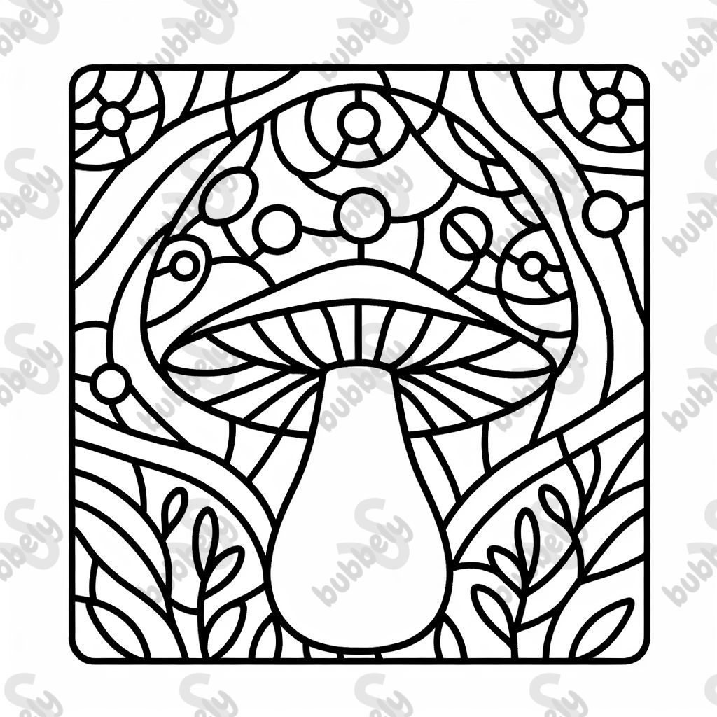 mushroom stained glass