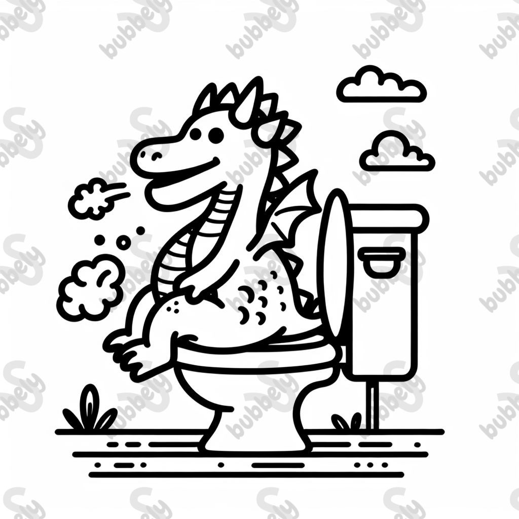 Drachen auf Toilette
