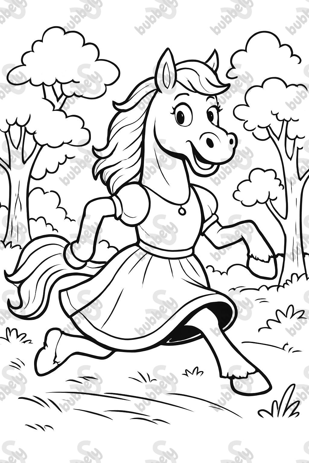 A horse with a dress