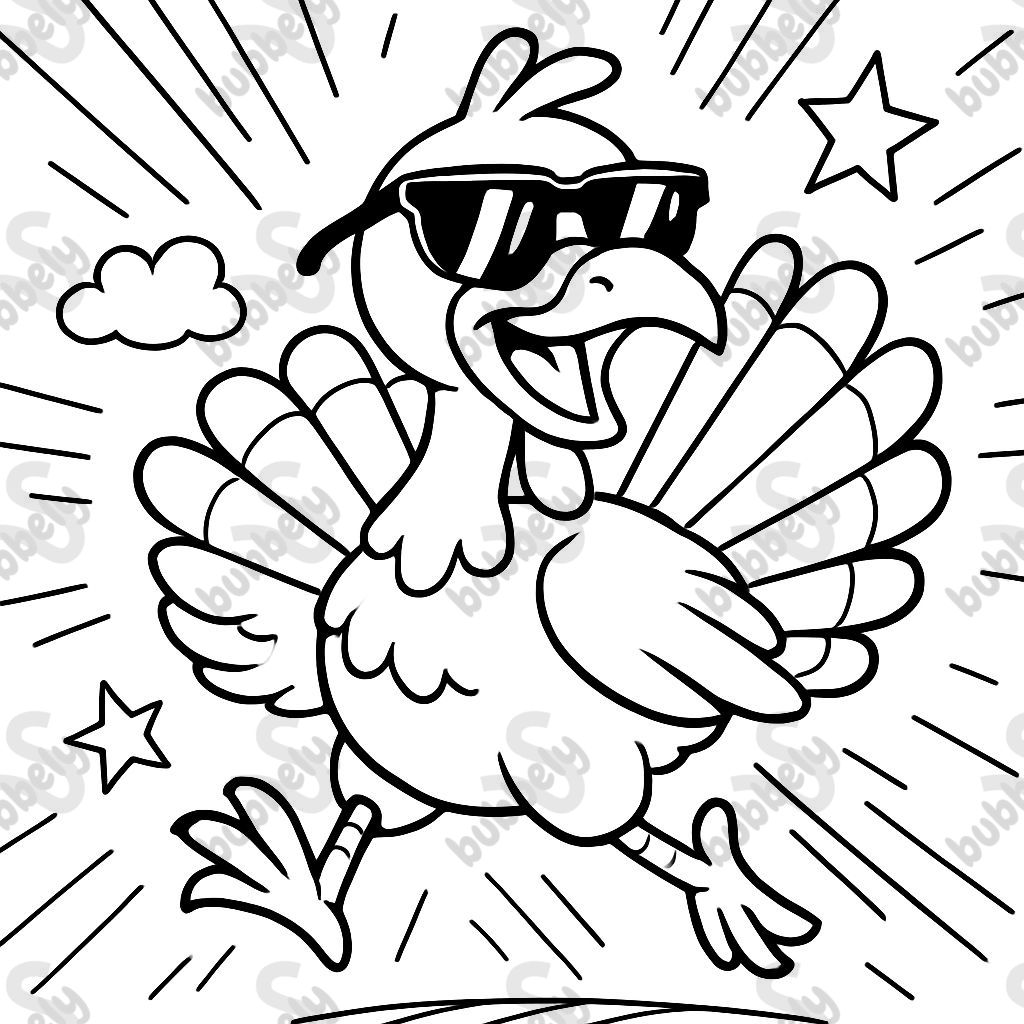 Une dinde avec des lunettes de soleil Une dinde avec des lunettes de soleil