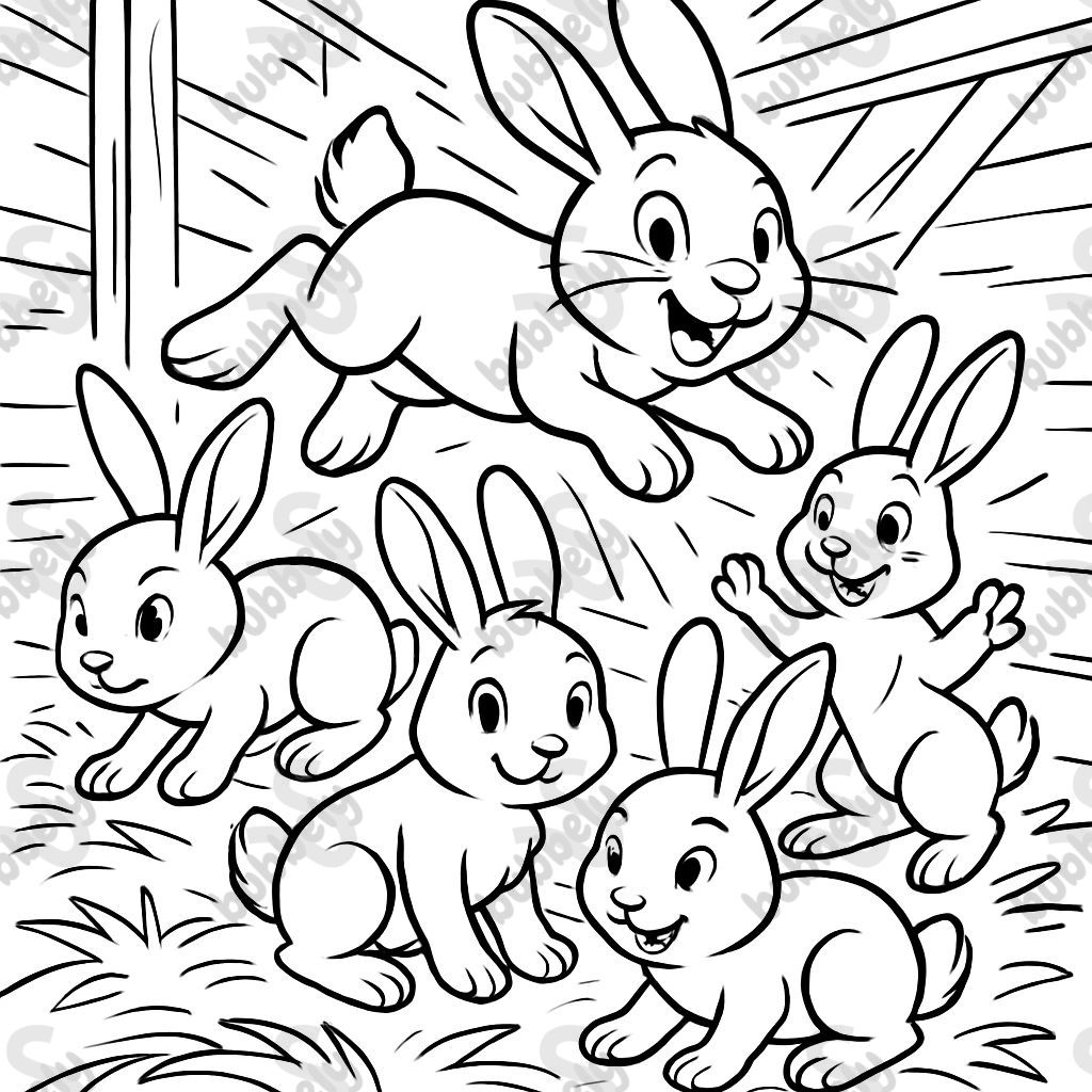 cinq petits bébés lapins dans l'étable cinq petits bébés lapins dans l'étable