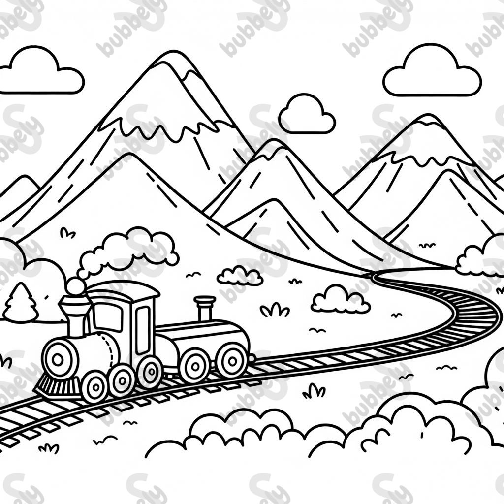 Train on mountain