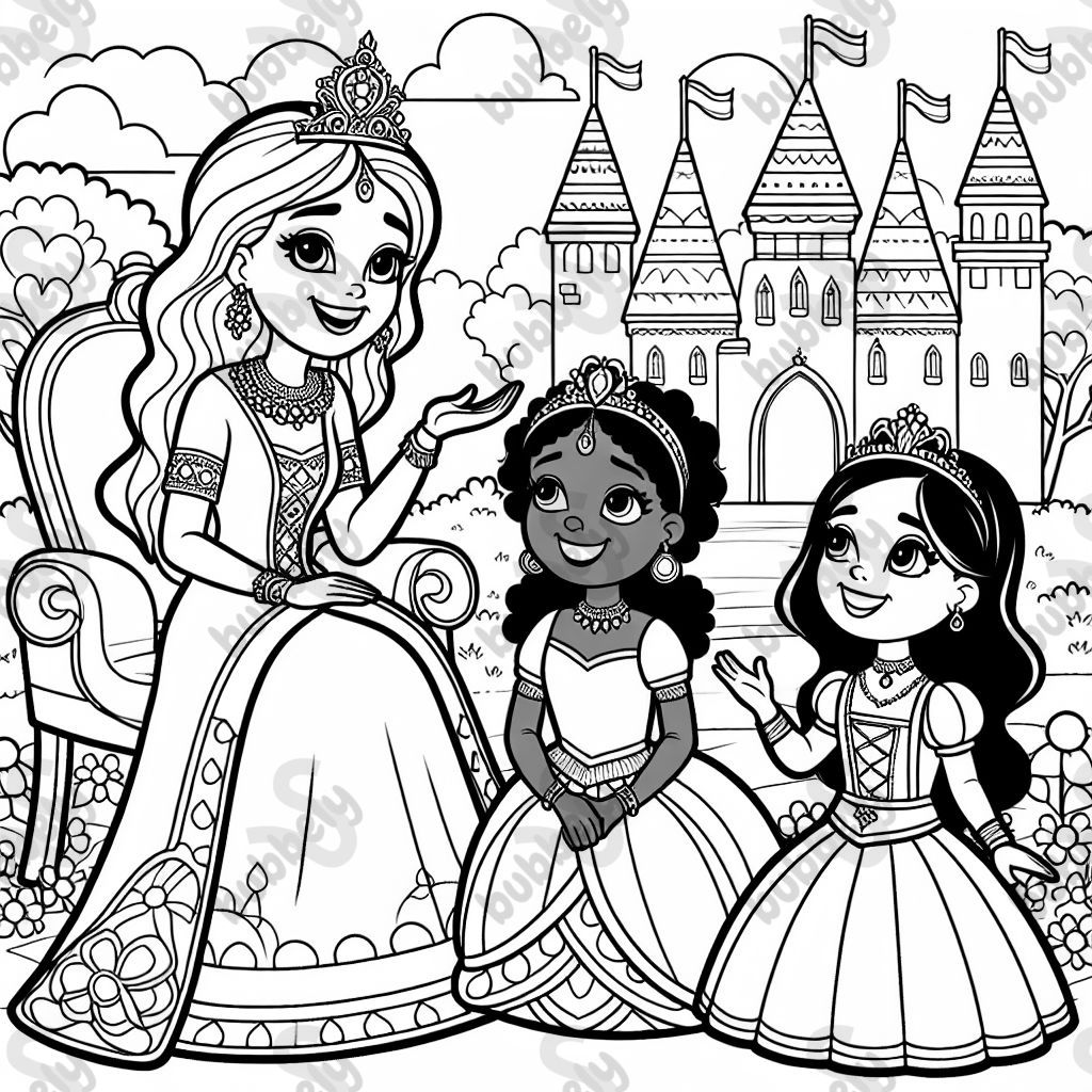 A queen and two princesses