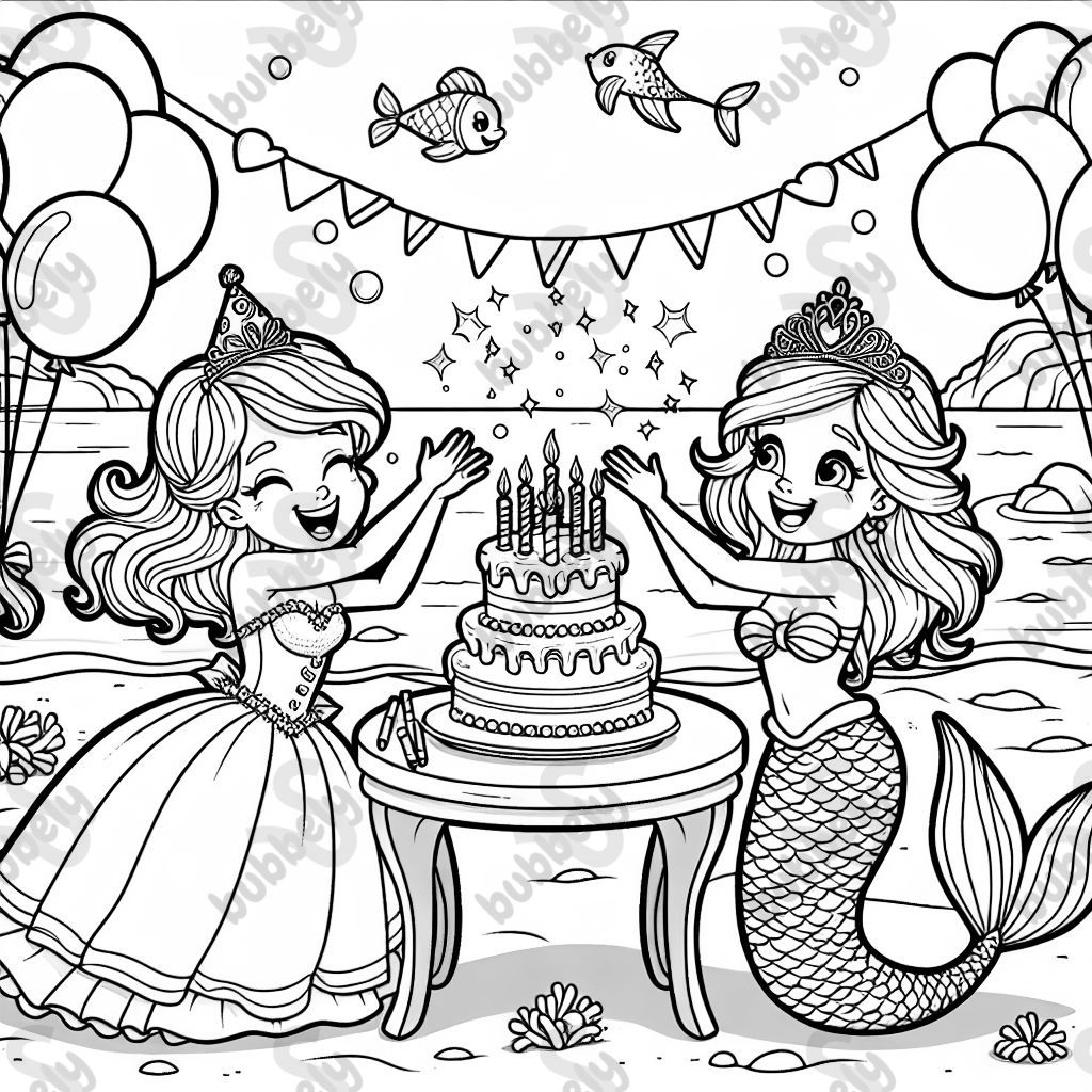 prinzessin feiert geburtstag mit einer meerjungfrau