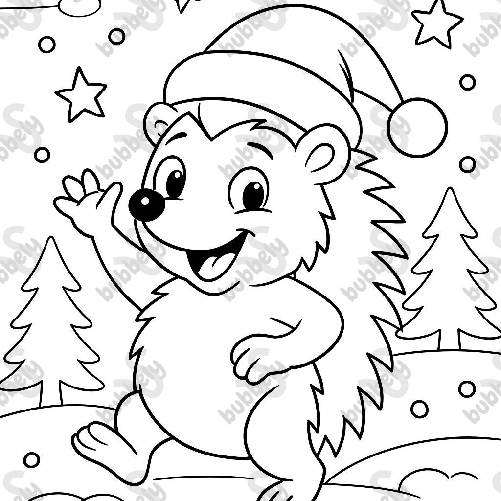 HEDGEHOG WITH A CHRISTMAS HAT