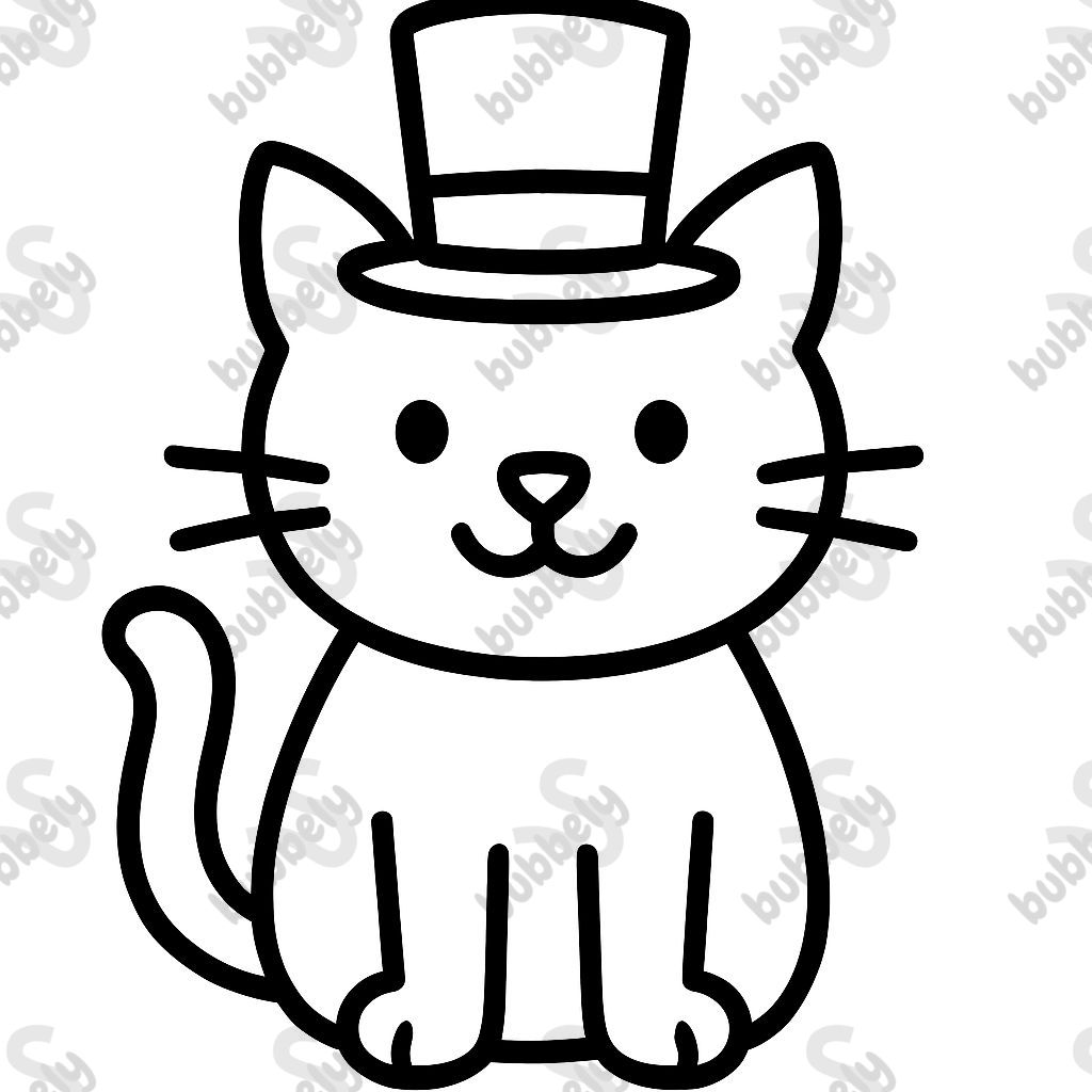 Un chat dans un chapeau