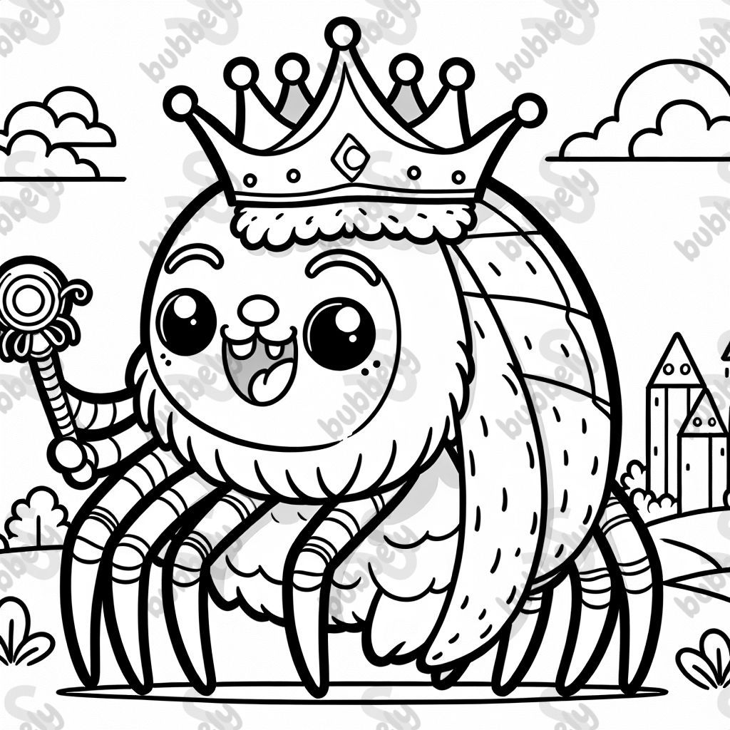 A spider wearing kings clothes