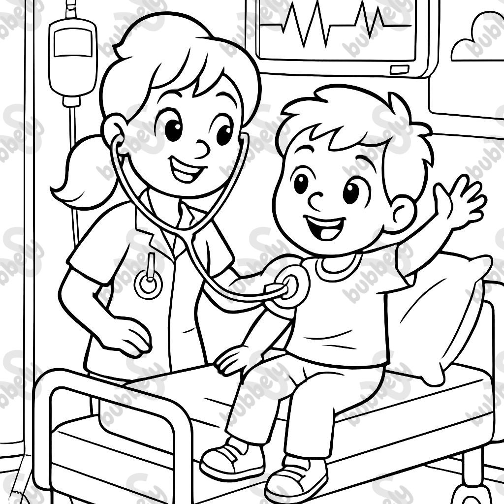 young nurse with a child in the hospital