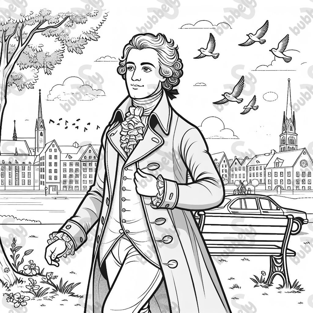 Johann Wolfgang von Goethe spaziert in Weimar