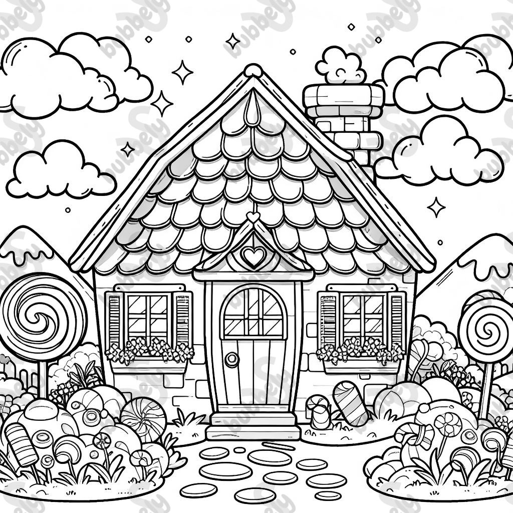 eine welt aus süßigkeiten mit einem haus