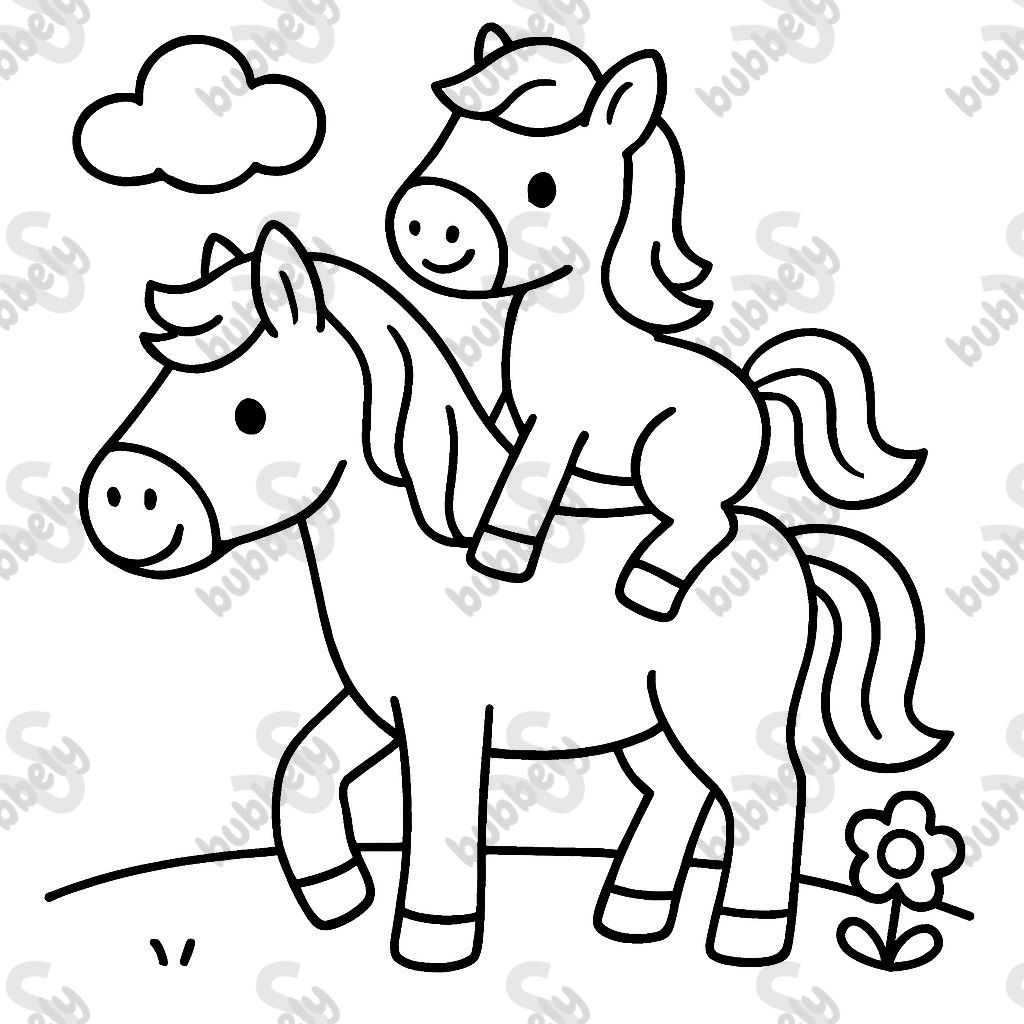 Un cheval qui monte un autre cheval