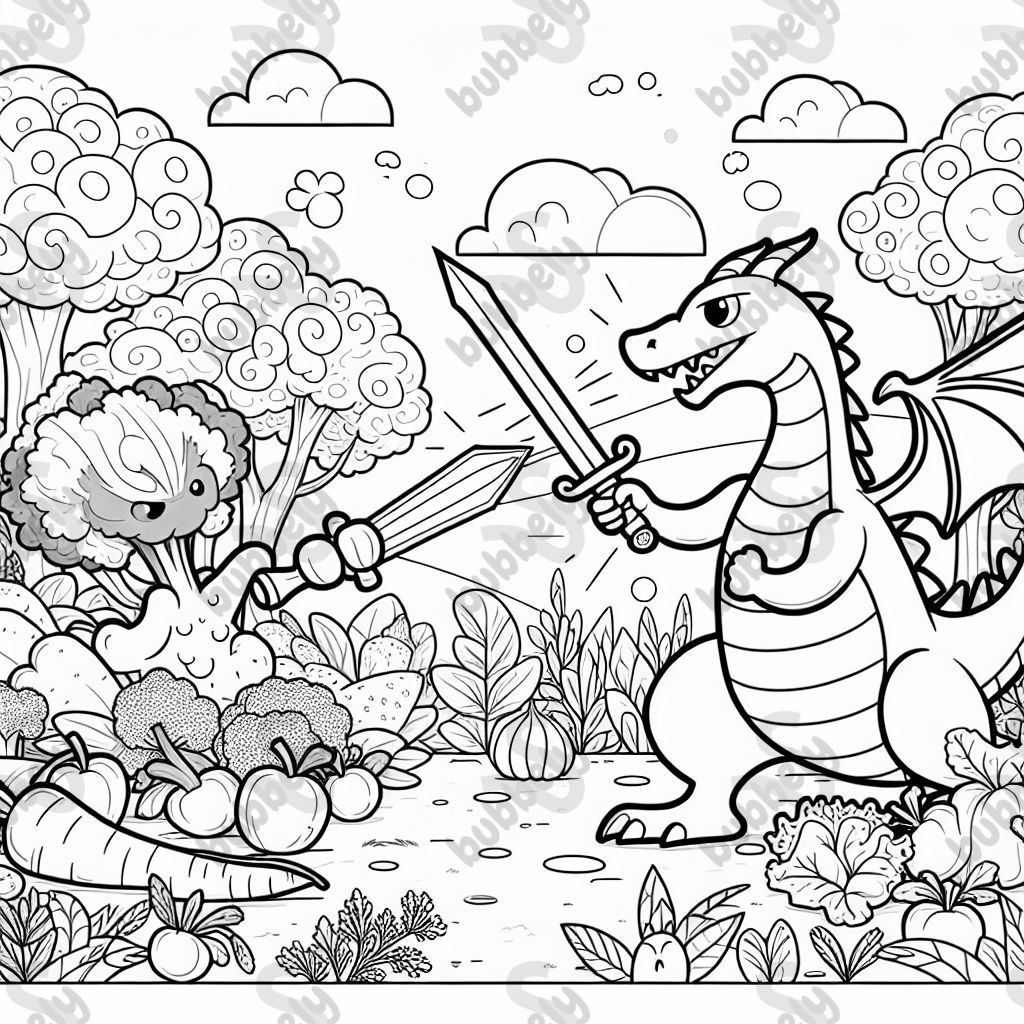 Dragons fight against vegetables Dragons fight against vegetables