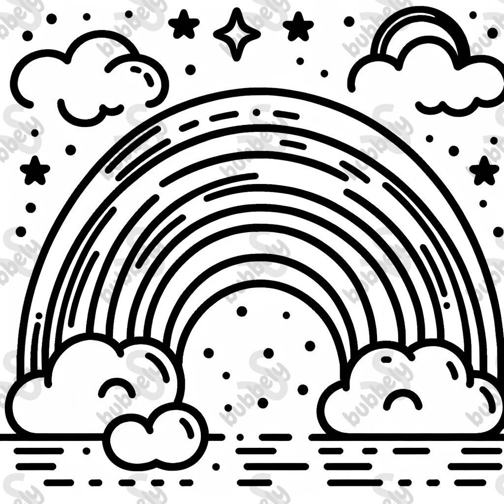 rainbow with clouds at both ends