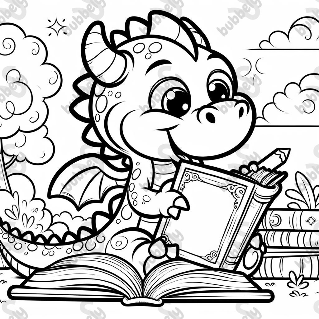 a reading dragon