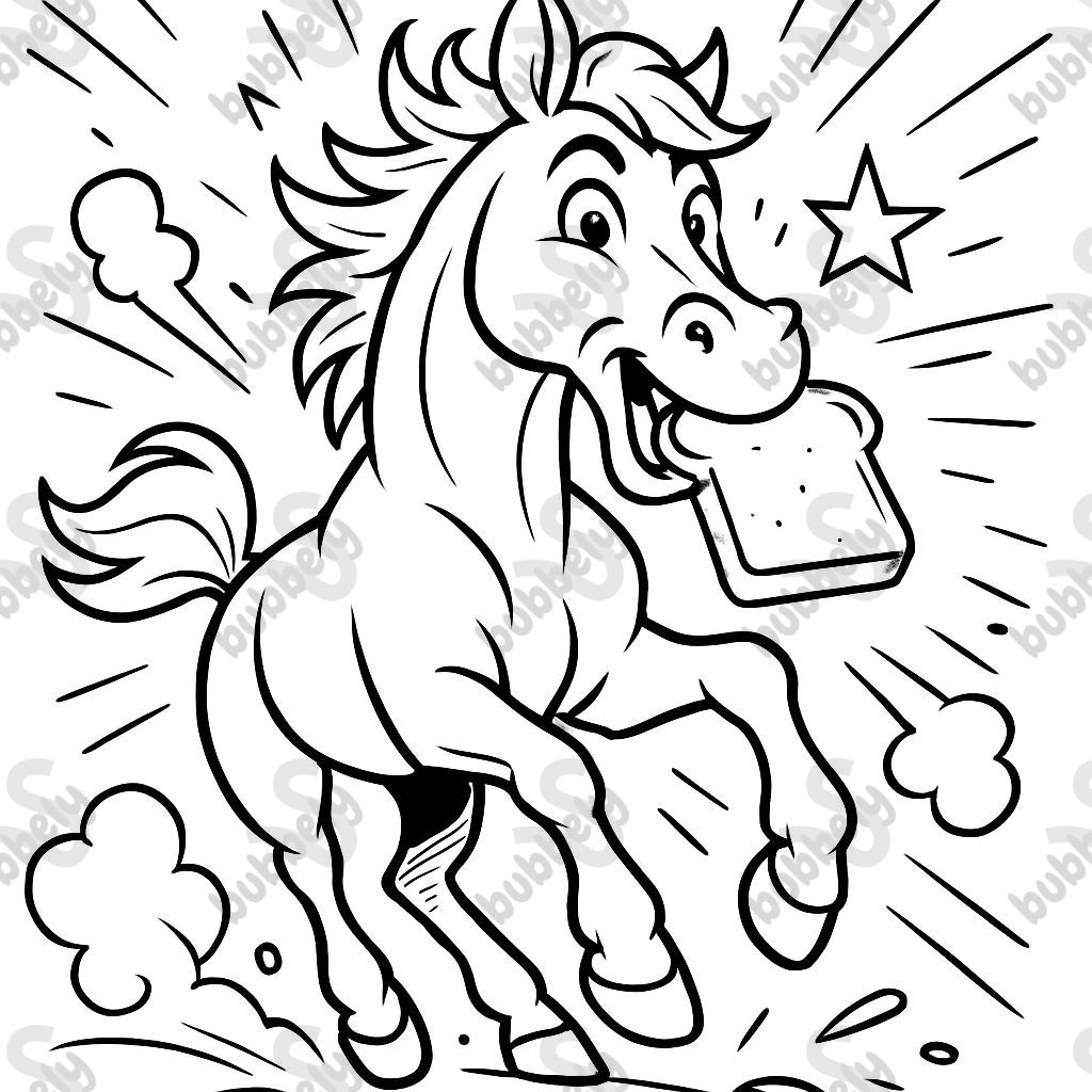 un cheval mange du pain grillé un cheval mange du pain grillé