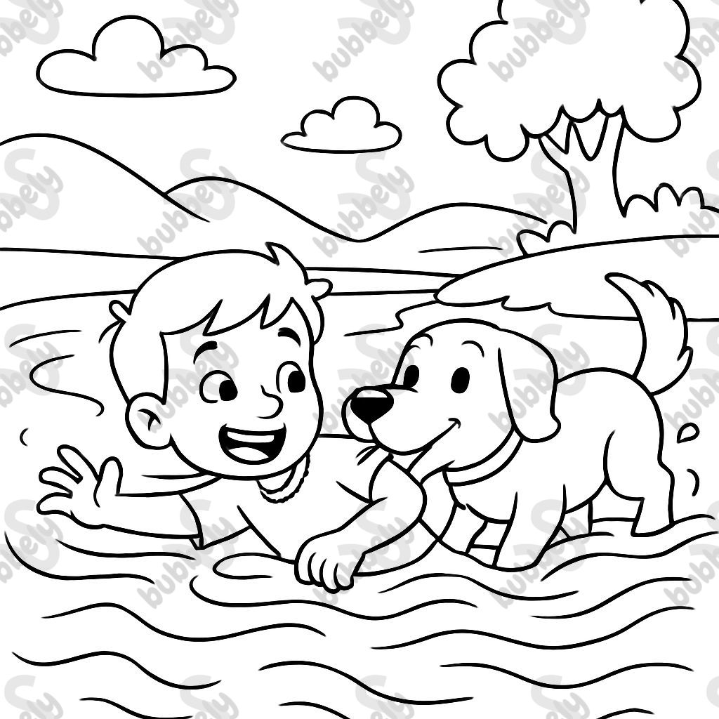 Boy rescued from river current by a dog