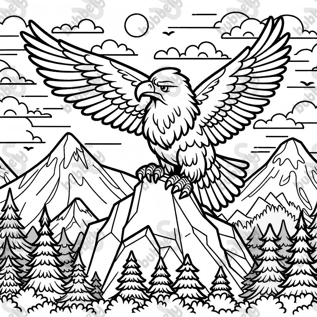 einen Adler auf einer Bergspitze