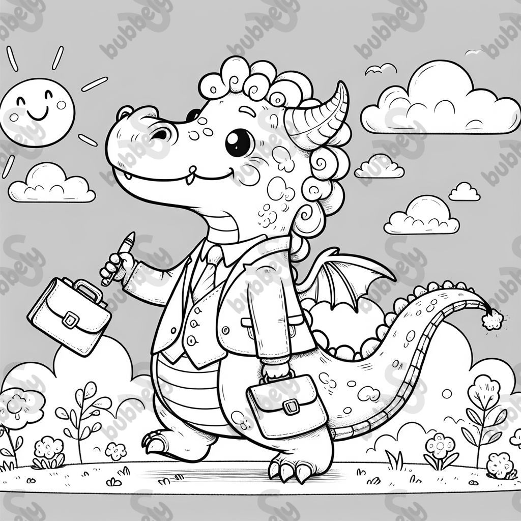 Drache mit Aktenkoffer