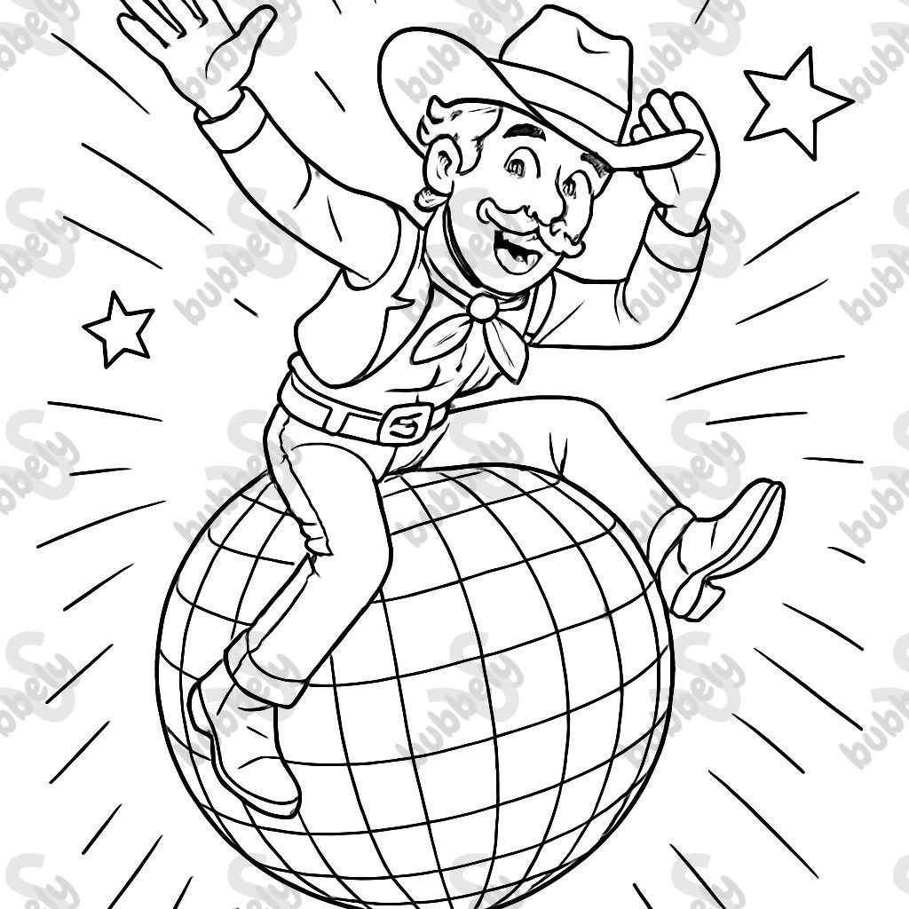 A cowboy hat with many details lying on a disco ball A cowboy hat with many details lying on a disco ball