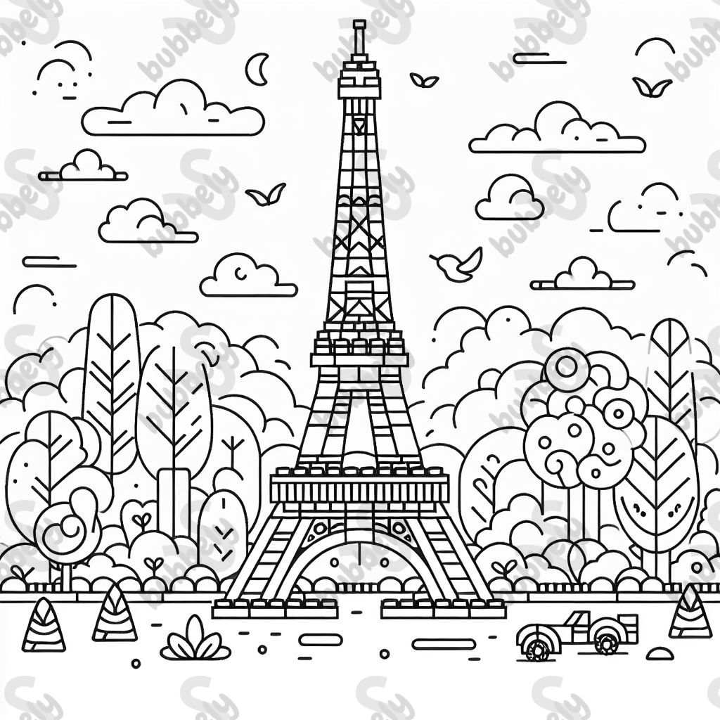 Eiffel tower made of lego