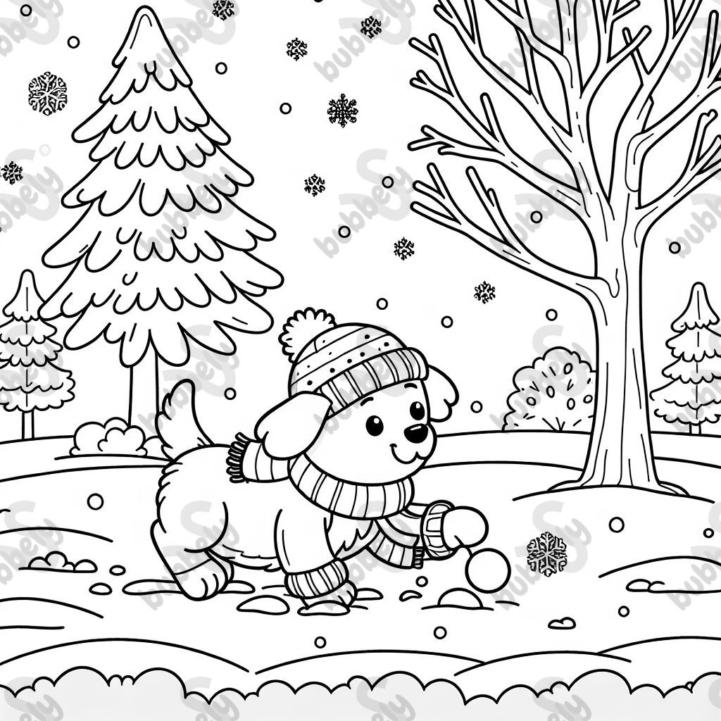 un chien dans la neige