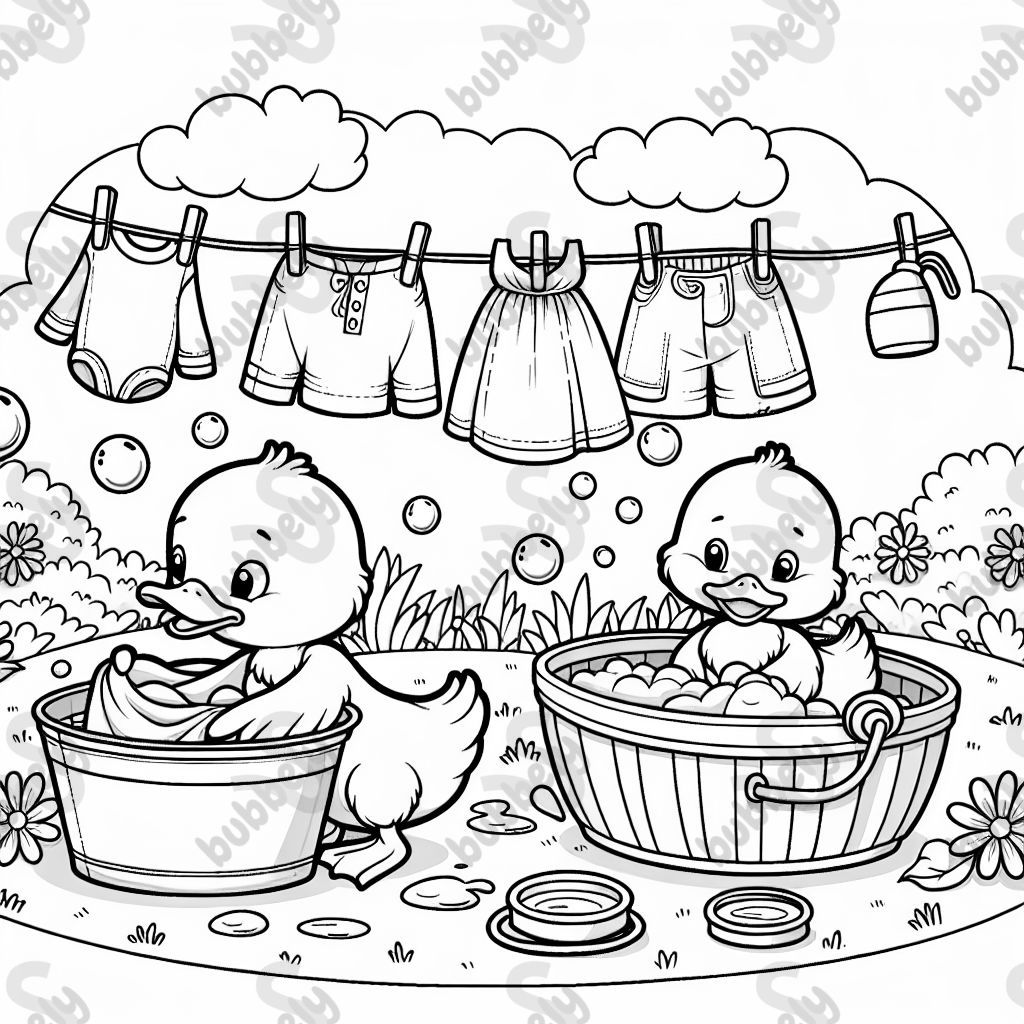 Duckings doing laundry