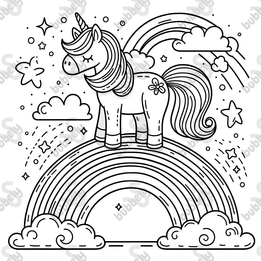 magical unicorn on a rainbow