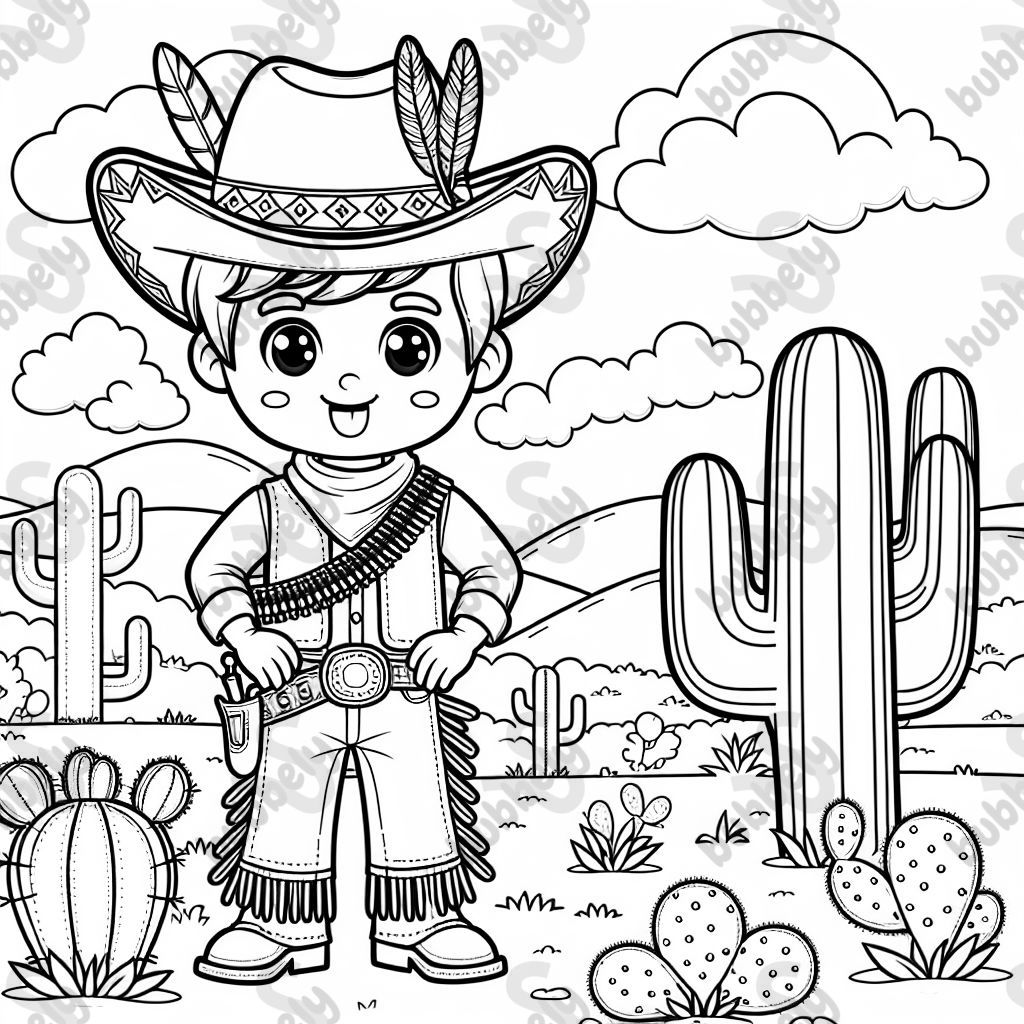 einen Cowboy mit Indianer Hut