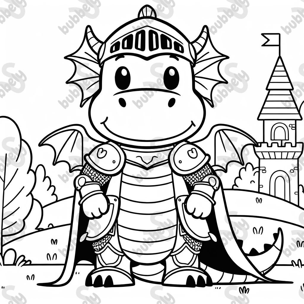 Einen drachen in einer Ritterrüstung