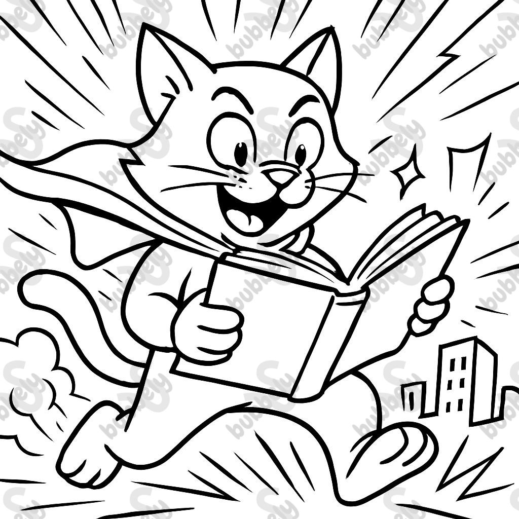 Un chat lisant un livre. Un chat lisant un livre.