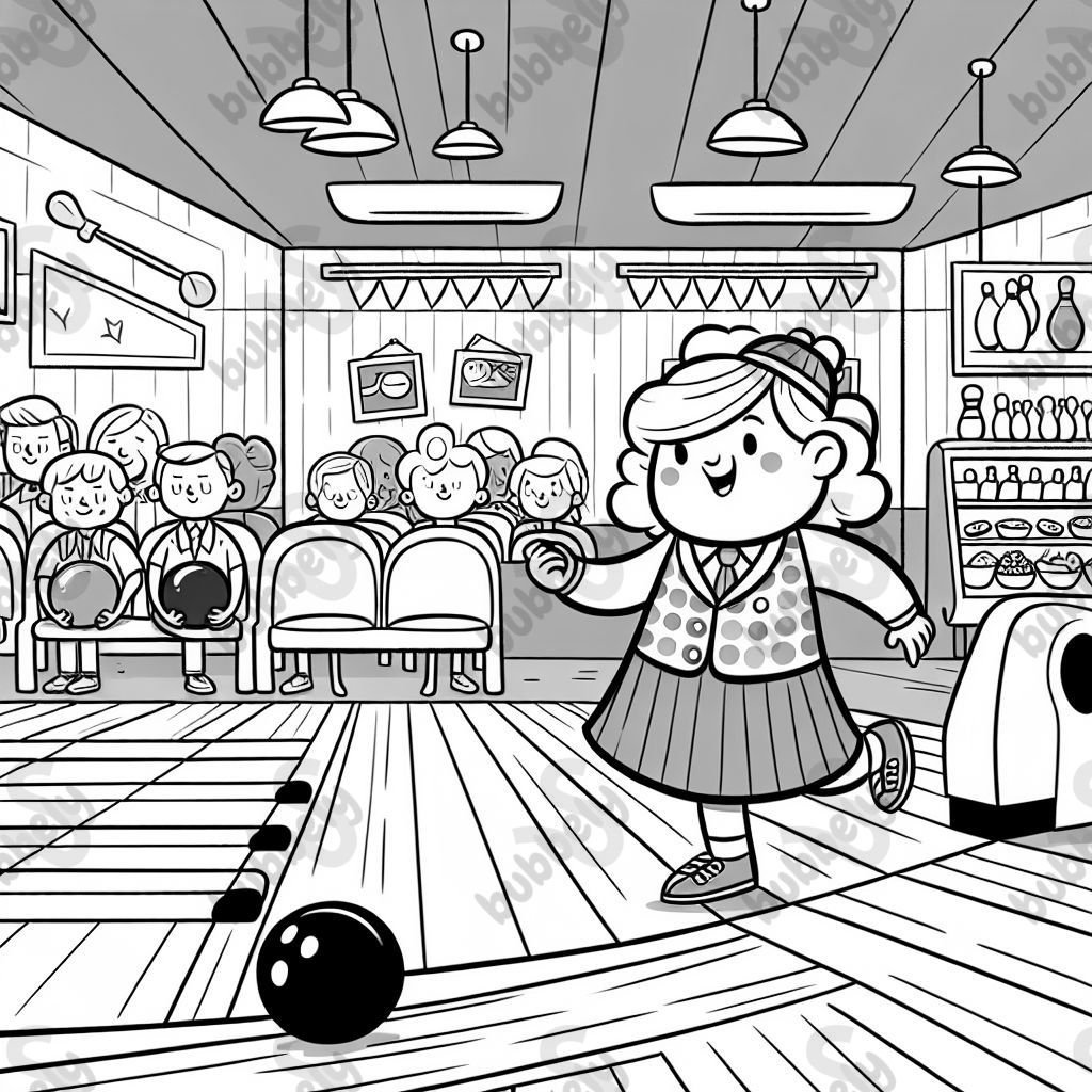 Mama, die beim Bowling nur die Rinne trifft