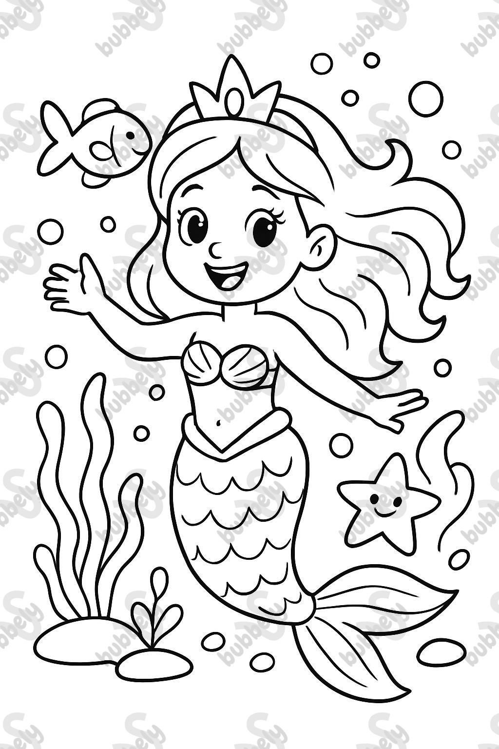 Mermaid with tail and tiara