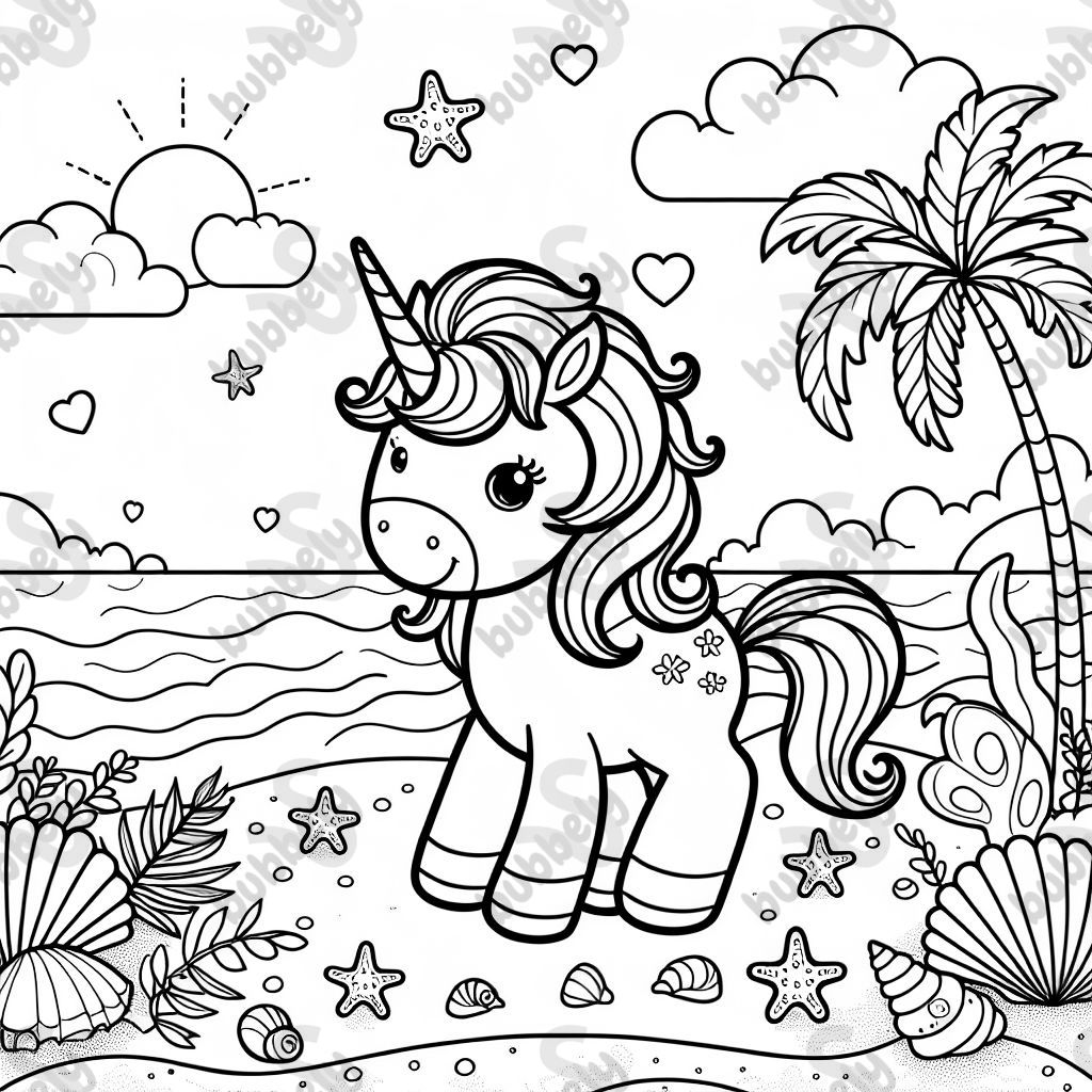 ein Einhorn am strand