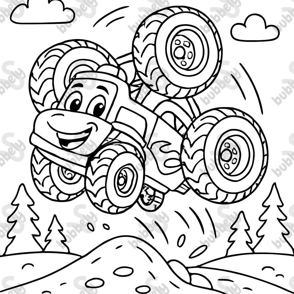 monster truck doing backflip