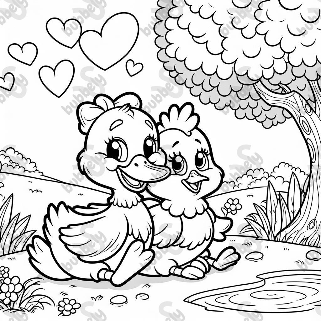 A duck and a chicken in love