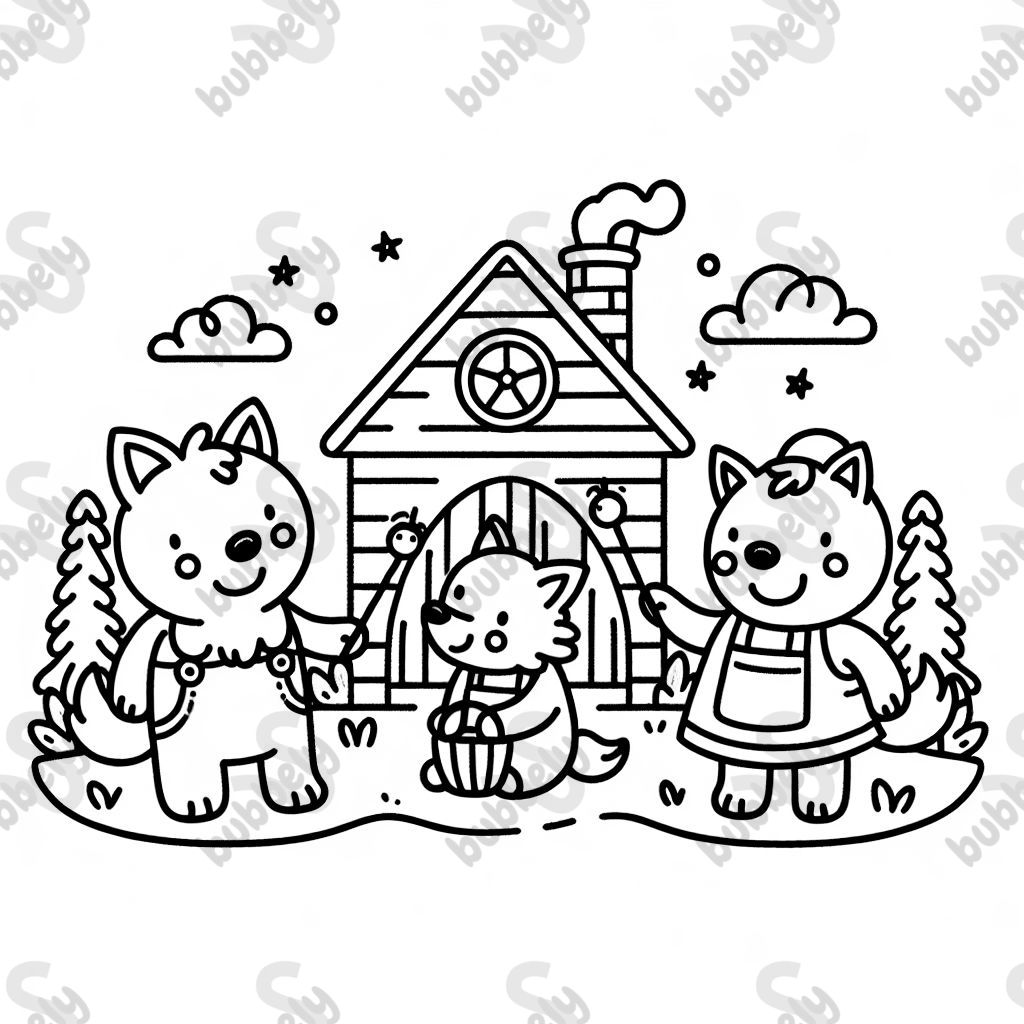 Les trois petits loups, mais au lieu de cochons, ce sont des loups. Les trois petits loups, mais au lieu de cochons, ce sont des loups.