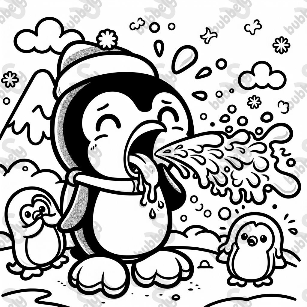 a penguin that vomits