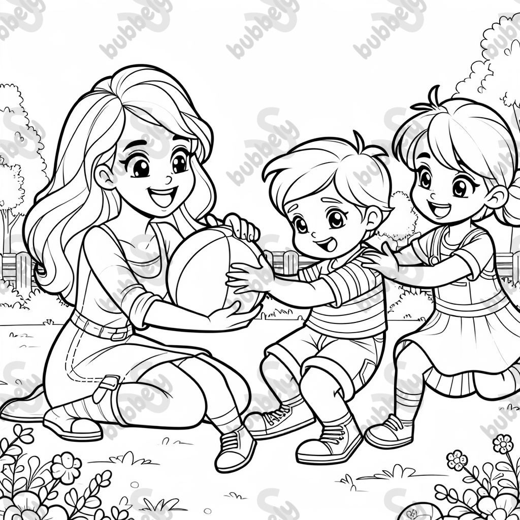 A mom with her 7-year-old daughter, 2-year-old child, and 16-year-old son. A mom with her 7-year-old daughter, 2-year-old child, and 16-year-old son.