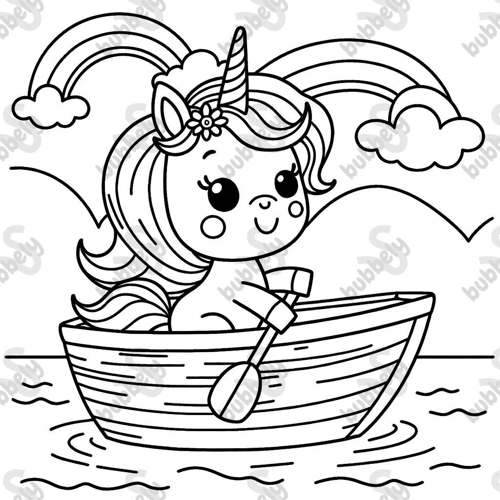 unicorn in a boat