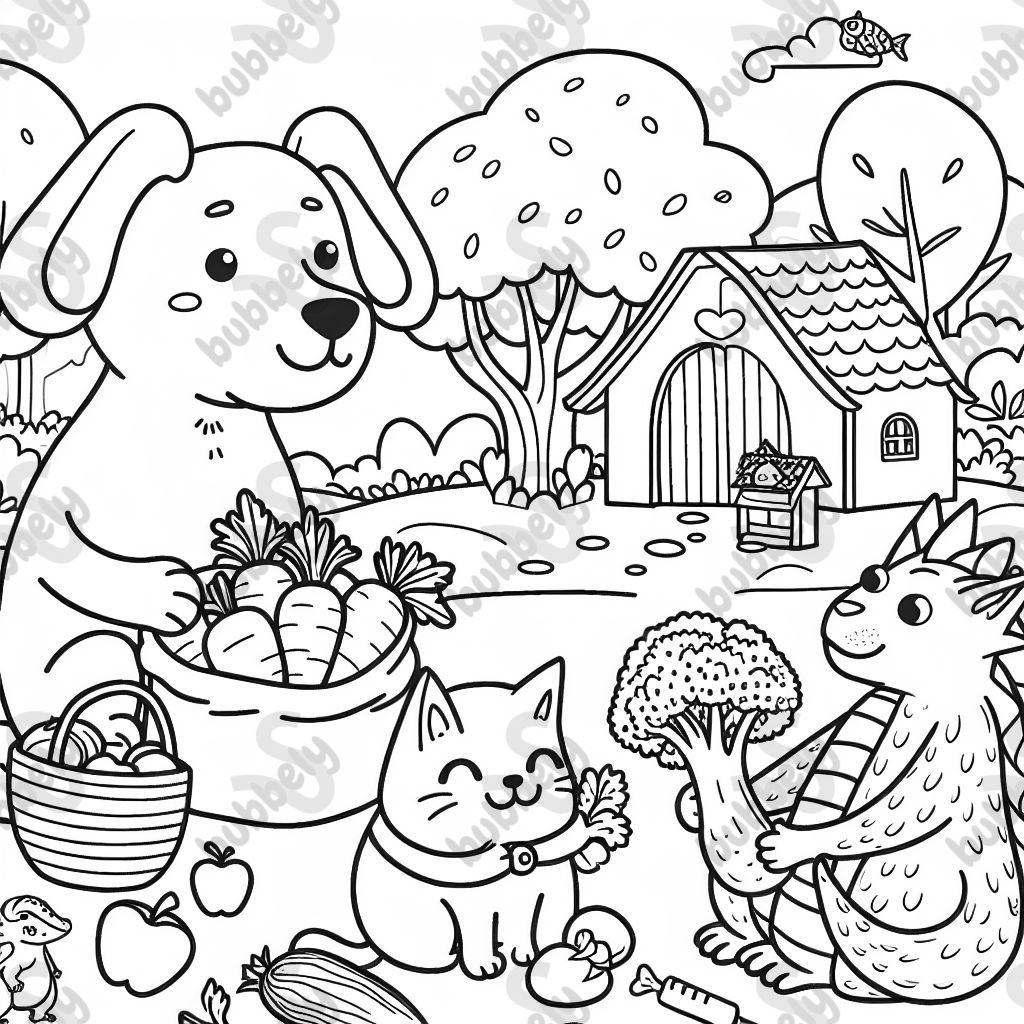 Mama Papa Hund Katze Gemüse Drache