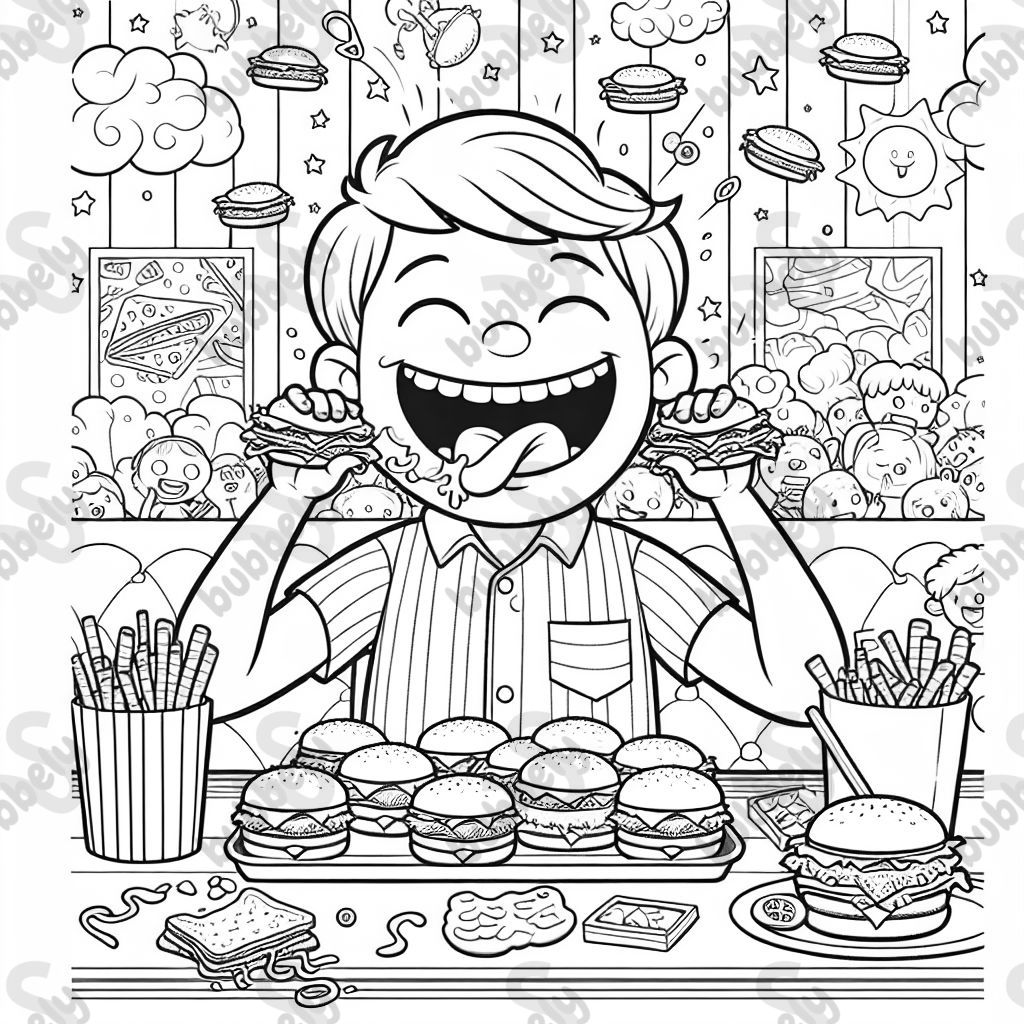 Christopher Fordley eating 7 burgers.