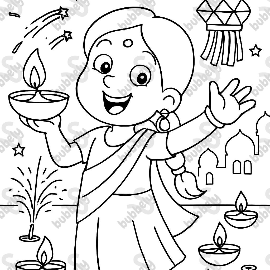 A photo of Diwali with girl