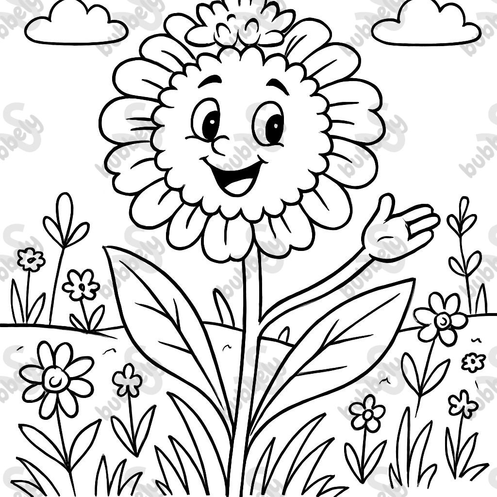 a Scabious flower in a colorful meadow