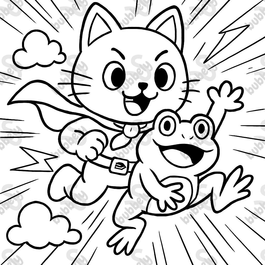 chat et grenouille kawaii chat et grenouille kawaii